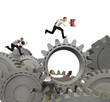 © alphaspirit - Gears mechanism system with running business team