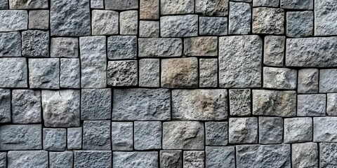 Urban elegance. Textured stone wall pattern with vintage grey and brown tones. Timeless charm. Old block with rough surface and weathered detail. Retro architecture. Background with hues