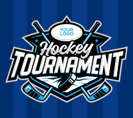 hockey tournament logo image, hockey championship logo event vector