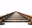 An old railroad without train on white background