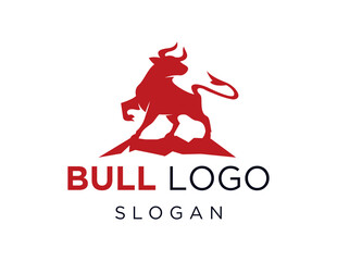 The logo design is about Bull and was created using the Corel Draw 2018 application with a white background.