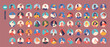Diverse People Avatar Set. Collection Of Varied Adult, Mature and Kids. People Of Different Ages, Ethnicities And Styles