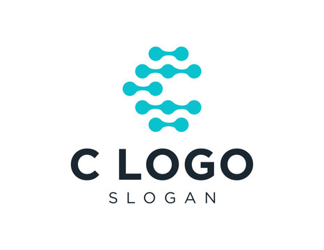 The logo design is about C Letter and was created using the Corel Draw 2018 application with a white background.