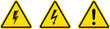 © Mikhailo - Warning sign. Dangerous electrical voltage icon set. High voltage sign.High voltage sign set, danger of electricity icons. High voltage icon.