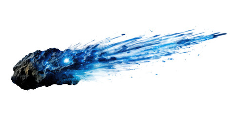 Wall Mural - a blue comet isolated on transparent background.