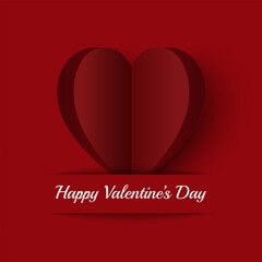 Aufkleber - Valentine's day Background with Heart shape Paper cut. Vector illustration. Creative design for sale concept, voucher template, posters, brochure.