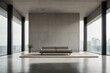 A sleek and contemporary huge hall interior background made of concrete