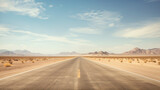 Fototapeta Góry - Endless road driving drives drive empty desert landscape