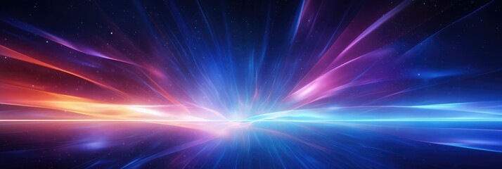 Poster - Abstract beautiful light background. Magic sparks on a dark background. Mystical speed stripes, glitter effect. Shine of cosmic rays. Neon lines of speed and fast wind. Glow effect, powerful energy.