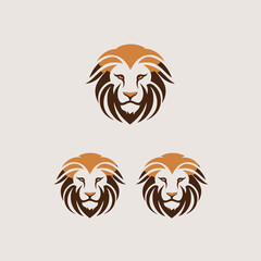 Wall Mural - Lion head vector logo template. Lion head vector logo template.