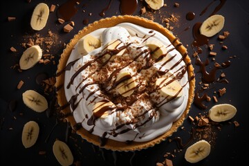 Poster - Banana and chocolate cream cake