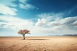 Dead tree in the middle of dry land, Namibia, Africa, AI Generated
