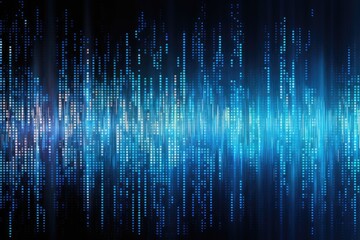 Fototapete - abstract technology background with blue glowing lines and dots, computer generated images, AI Generated