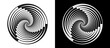 © Mykola Mazuryk - Abstract background with rectangles in circle. Art design spiral as logo or icon. A black figure on a white background and an equally white figure on the black side.