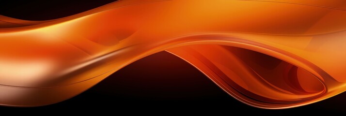 Poster - Orange abstract twisted shape. Computer generated geometric illustration. 3D rendering