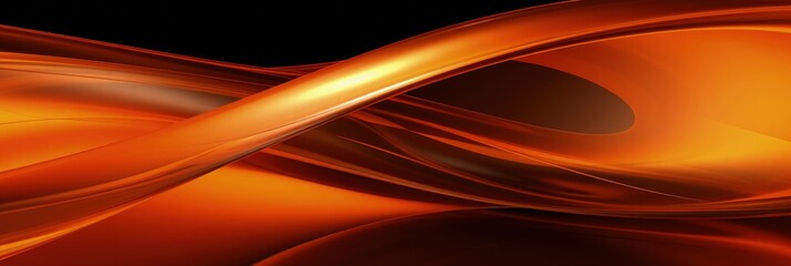Poster - orange abstract twisted shape. computer generated geometric illustration. 3d rendering
