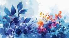 Watercolor Floral Background. Hand Painted Watercolor Flowers. Hand Drawn Vector Art.