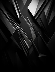 Wall Mural - black and white three-dimensional polygonal abstract background,created with generative ai tecnology