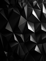Wall Mural - black and white three-dimensional polygonal abstract background,created with generative ai tecnology