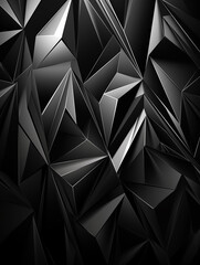 Wall Mural - black and white three-dimensional polygonal abstract background,created with generative ai tecnology