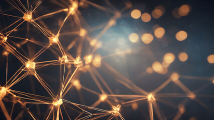  Wireframe connectivity mesh geometric network tech background concept.. AI generated image, ai