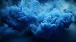 Blue cloud of ink in water. Abstract background. 3d rendering