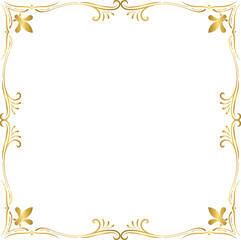 Golden luxury vintage frame, gold decorative ornament frame