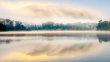 Beautiful Misty Sunrise Over Derwentwater In The Lake District