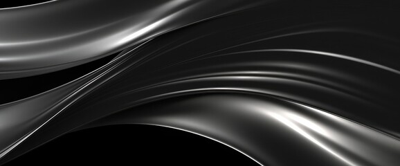 Poster - This is a background image in which silver intersecting streamlines are drawn with a brush on a black background