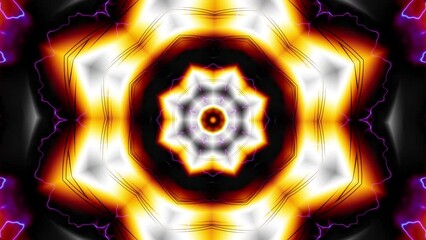 Aufkleber - Spinning abstract magic flower. Esoteric cosmic mandala with rayses. 4k Looping footage. Symbol of the sun.