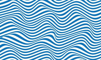 abstract stripes blue optical art wave line background. vector illustration