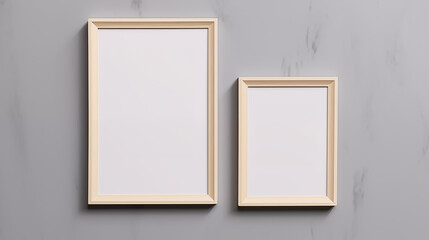 Frame mockup, ISO A paper size. Two vertical poster mockup