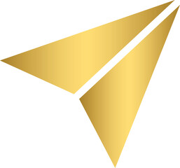 Wall Mural - Golden paper plane, send icon