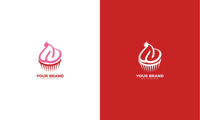 Letter N bakery logo, Vector graphic design