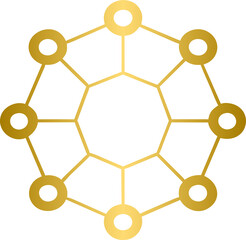 Wall Mural - Golden network icon