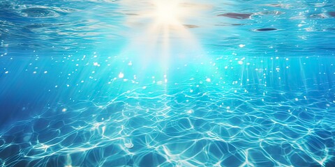 Poster - beautiful sea glitter with a lot of bright sun lights on flowing water surface, summer background for travel vacation and beach holidays with copy space