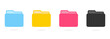 © Shafad - set of icon folder computer file colourful document binder data archive, modern simple 2d yellow blue black flat vector symbol for website phone design logo application ui isolated png access catalog
