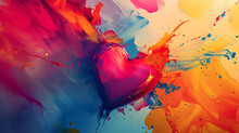 Abstract Love Concept Wedding Romance Valentines Day Colorful Hearts Background Wallpaper