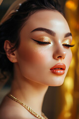 Wall Mural - Glamorous Beauty: Contemporary Makeup Studio Session