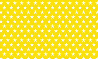 Poster - abstract white star symbol pattern on yellow background.