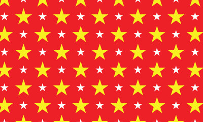 Aufkleber - abstract white yellow star symbol pattern on red.