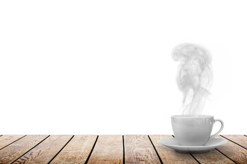 Wall Mural - hot coffee on the table