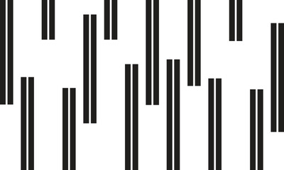 Aufkleber - abstract geometric black vertical double line pattern art.