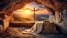 Depiction Of Jesus Christ Ressurection On Easter - Tomb Of Jesus Christ - Redemption Of Jesus