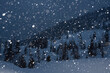 Winter | Landschaft | Nacht | Schneeflocken