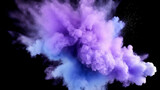 Fioletowy i niebieski dym eksplozja . Color explosion