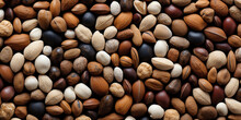Mixture Of Nuts Of Different Types As A Food Background