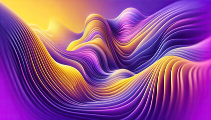 Poster - abstract background liquid wave purple and yellow