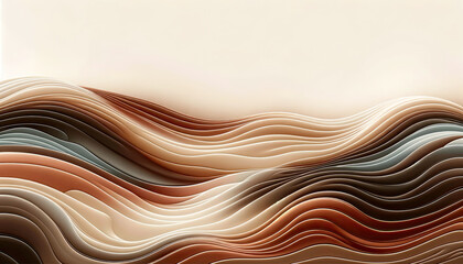 Poster - abstract background liquid wave brown and cream