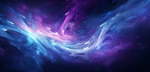 Wall Mural - Abstract digital pixel design of a swirling galaxy in purple and blue on a 3D wall texture, highlighting abstract digital pixel design